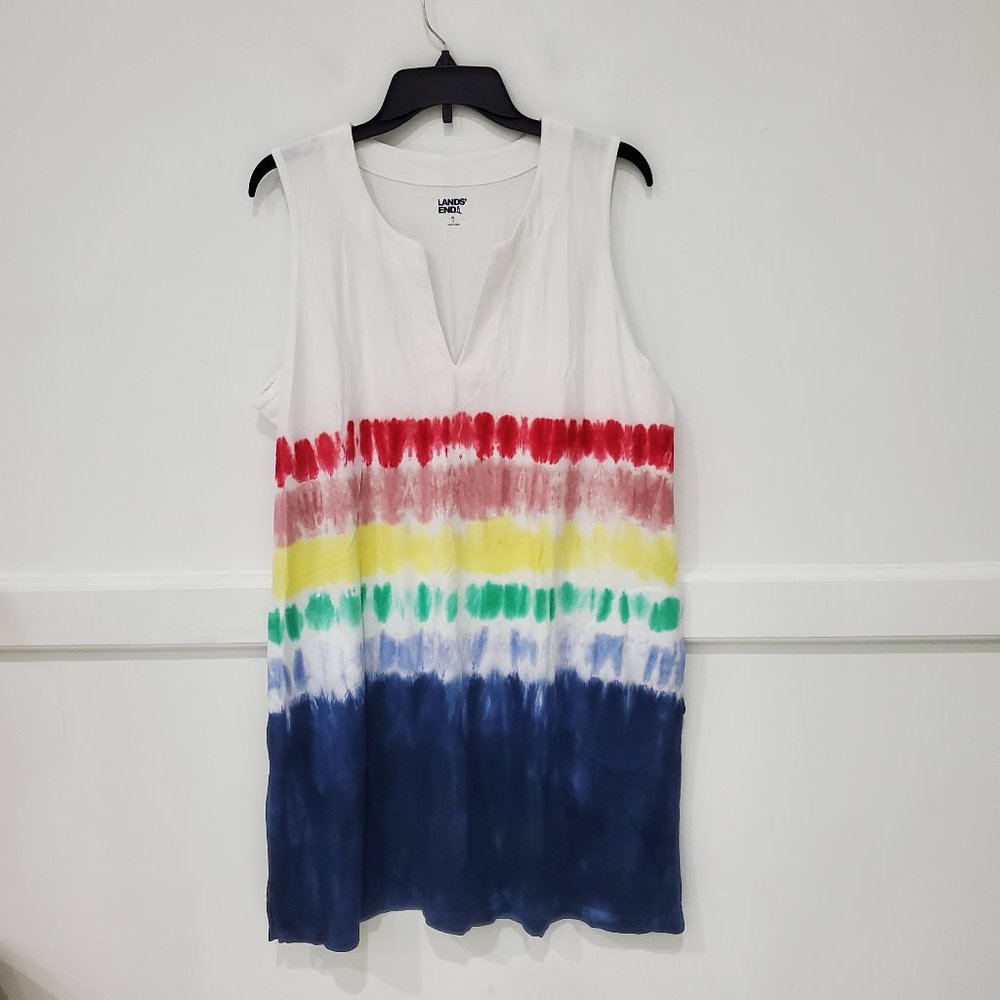 NWT Lands' End Women Sleeveless Cotton Jersey Swim Coverup Size S $80 3e90